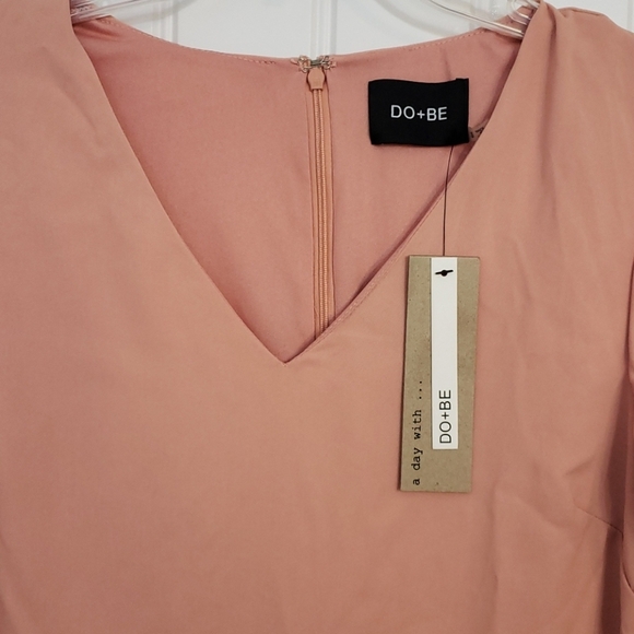 🪻BOGO🪻 DO + BE Blush Pink Boho Dress Sz Small‎ Bell Sleeve NWT - Picture 3 of 8
